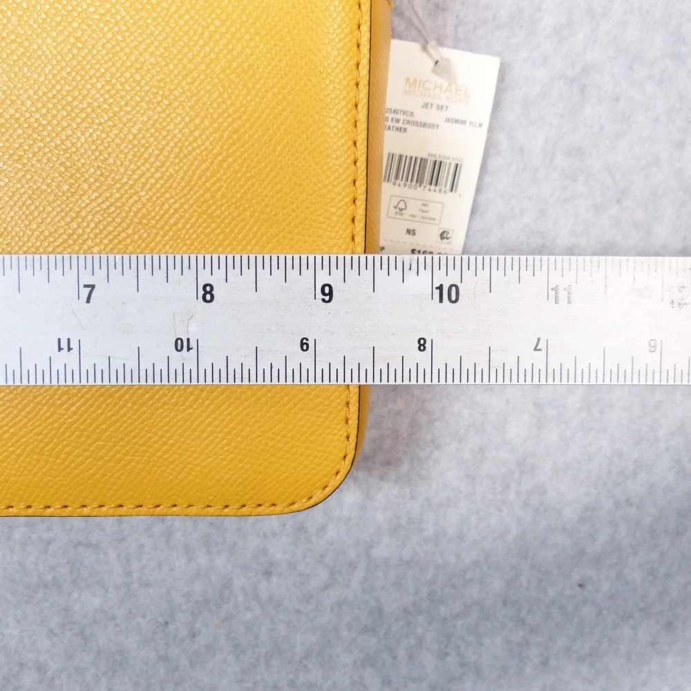 Michael Kors Jet Set Large East West Crossbody MK Leather Jasmine Yellow NWT